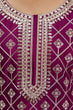 Load image into Gallery viewer, Wine Premium Chinon Sharara Suit Set with Heavy Coding Sequins Embroidery Clothsvilla