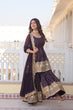 Load image into Gallery viewer, Wine Premium Designer Kurti-Gharara-Dupatta Set for Dazzling Occasions ClothsVilla