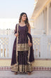 Load image into Gallery viewer, Wine Premium Designer Kurti-Gharara-Dupatta Set for Dazzling Occasions ClothsVilla