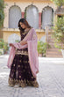 Load image into Gallery viewer, Wine Premium Designer Kurti-Plazzo-Dupatta Set with Sequins Embroidery - Ready to Wear