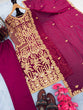 Load image into Gallery viewer, Wine Premium Designer Party Wear Faux Georgette Top, Bottom &amp; Dupatta Set Clothsvilla