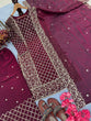 Load image into Gallery viewer, Wine Premium Designer Party Wear Ready-Made Top, Plazzo &amp; Dupatta Set ClothsVilla