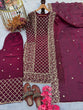 Load image into Gallery viewer, Wine Premium Designer Party Wear Ready-Made Top, Plazzo &amp; Dupatta Set ClothsVilla
