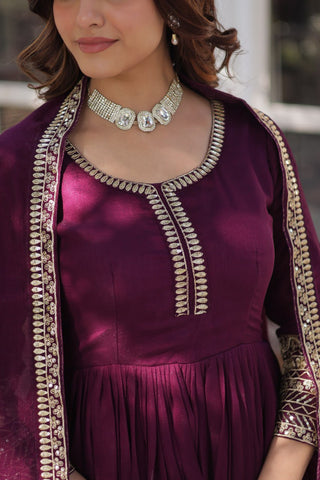 Wine Premium Designer Readymade Gown Collection – Elegance Redefined! Clothsvilla