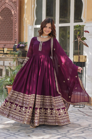 Wine Premium Designer Readymade Gown Collection – Elegance Redefined! Clothsvilla
