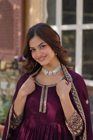 Wine Premium Designer Readymade Gown Collection – Elegance Redefined! Clothsvilla