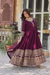 Load image into Gallery viewer, Wine Premium Designer Readymade Gown Collection – Elegance Redefined! Clothsvilla