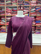 Load image into Gallery viewer, Wine Ready-to-Wear Premium Marble Velvet Saree with Full-Stitched Blouse