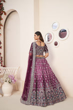 Load image into Gallery viewer, Wine Red Embroidered Lehenga Choli Set - Perfect for Parties ClothsVilla