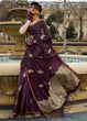 Load image into Gallery viewer, Wine Regal Banarasi Satin Silk Saree – Timeless Elegance ClothsVilla