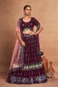 Wine Regal Embroidered Georgette Lehenga Set – A Perfect Blend of Grace & Glamour ClothsVilla