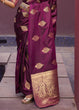 Load image into Gallery viewer, Wine Regal Woven Pure Silk Banarasi Saree ClothsVilla
