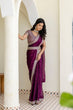 Load image into Gallery viewer, Wine Royal Kasturi Silk Saree with Zari, Dori, Foil &amp; 4mm Sequins Work – Festive Edition ClothsVilla
