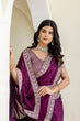 Load image into Gallery viewer, Wine Royal Kasturi Silk Saree with Zari, Dori, Foil &amp; 4mm Sequins Work – Festive Edition ClothsVilla