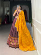 Load image into Gallery viewer, Wine Royal Tussar Silk Lehenga Choli with Bandhej &amp; Patola Prints – Perfect for Festive Functions