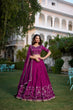 Load image into Gallery viewer, Wine Sequin Embroidered Vichitra Silk Lehenga Choli Set ClothsVilla