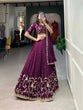 Load image into Gallery viewer, Wine Sequin Embroidered Vichitra Silk Lehenga Choli Set ClothsVilla