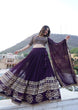 Load image into Gallery viewer, Wine Sequined Faux Georgette Lehenga Choli Set with Dupatta ClothsVilla
