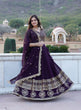 Load image into Gallery viewer, Wine Sequined Faux Georgette Lehenga Choli Set with Dupatta ClothsVilla