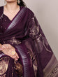 Load image into Gallery viewer, Wine Silk Floral Printed Saree ClothsVilla