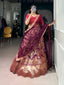 Wine Silk Lehenga Choli with Zari Work ClothsVilla