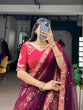 Load image into Gallery viewer, Wine Silk Lehenga Choli with Zari Work ClothsVilla