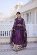 Load image into Gallery viewer, Wine Silk Meena Weaving Lehenga ClothsVilla