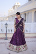 Load image into Gallery viewer, Wine Silk Meena Weaving Lehenga ClothsVilla