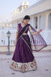 Load image into Gallery viewer, Wine Silk Meena Weaving Lehenga ClothsVilla
