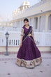 Load image into Gallery viewer, Wine Silk Meena Weaving Lehenga ClothsVilla