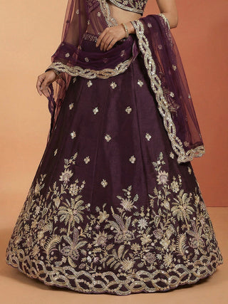 Tissue Beads with Embroidered Lehenga Choli with Dupatta Clothsvilla