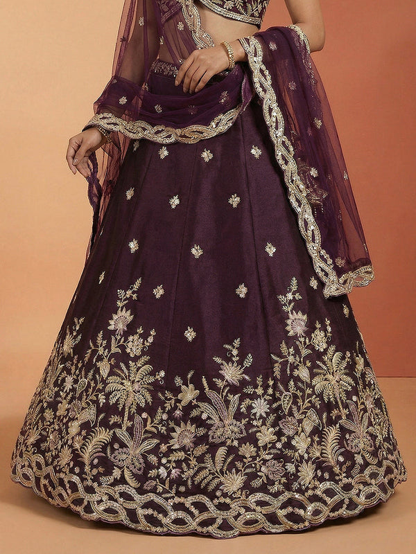 Tissue Beads with Embroidered Lehenga Choli with Dupatta Clothsvilla