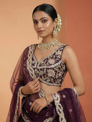 Tissue Beads with Embroidered Lehenga Choli with Dupatta Clothsvilla