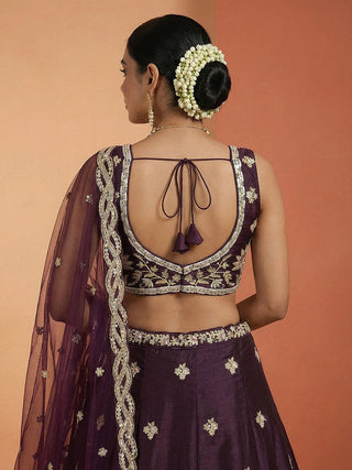 Tissue Beads with Embroidered Lehenga Choli with Dupatta Clothsvilla