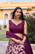 Load image into Gallery viewer, Wine Tussar Silk Printed Lehenga Choli with Foil Work ClothsVilla