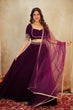 Load image into Gallery viewer, Wine Velvet Lehenga Choli Set