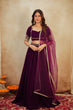 Load image into Gallery viewer, Wine Velvet Lehenga Choli Set