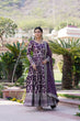 Load image into Gallery viewer, Luxe Wine Viscose Jacquard Gown with Sequin Embroidery &amp; Russian Silk Dupatta ClothsVilla