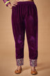 Load image into Gallery viewer, Wine Viscose Velvet Embroidered Top &amp; Pant Set with Georgette Dupatta ClothsVilla