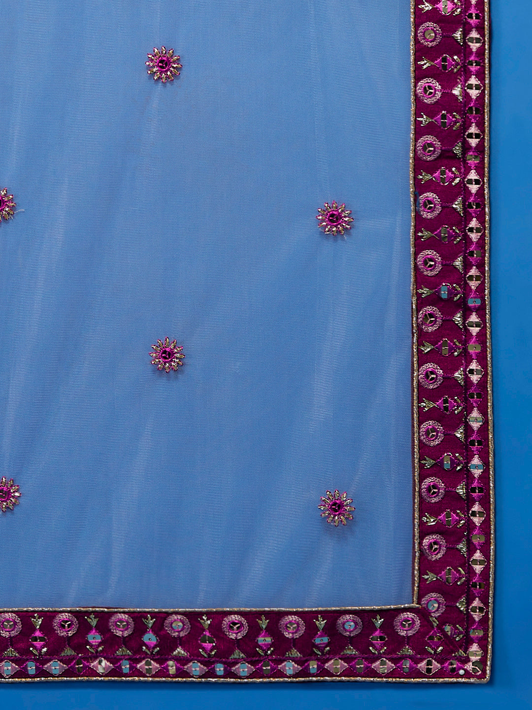 Women Burgundy Pure Georgette Sequinse Embroidered Semi-Stitched Lehenga & Blouse, Dupatta Clothsvilla