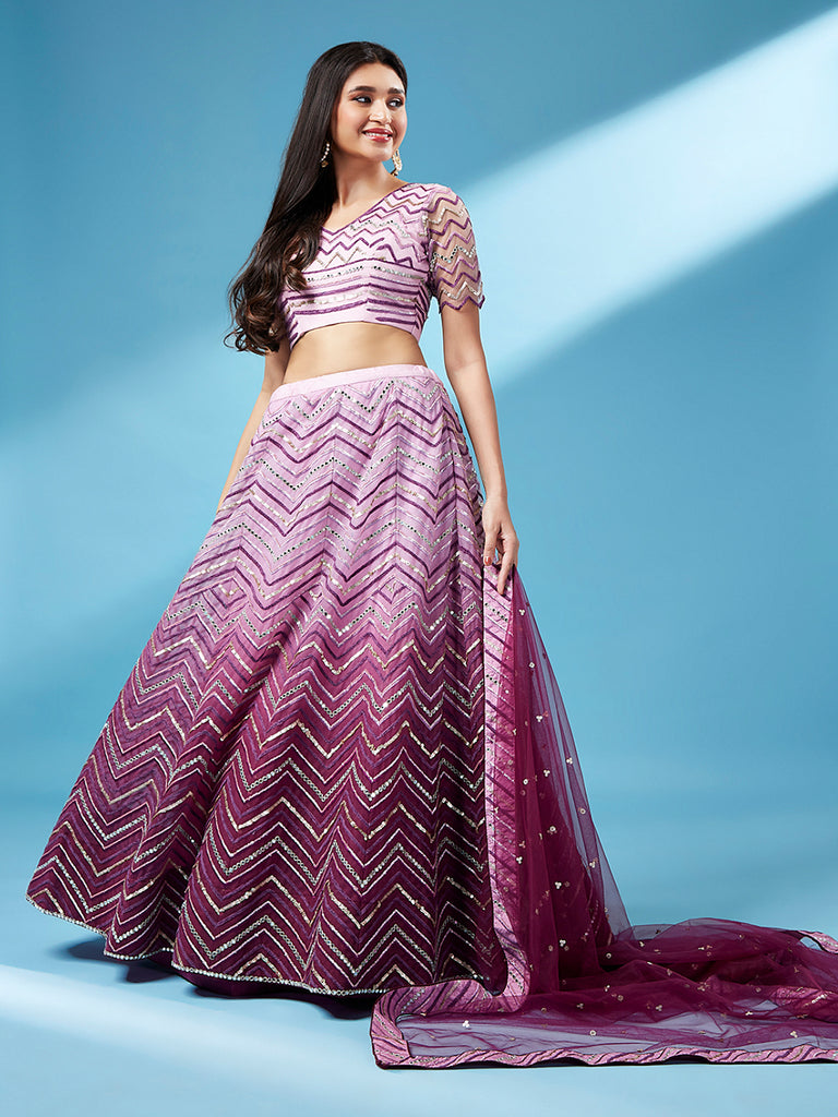 Women's Organza Printed Lehenga With Sequence Blouse For Party Wear –  Cygnus Fashion
