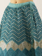 Load image into Gallery viewer, Women Sea Green Net Zig-Zag Embroideried Semi-Stitched Lehenga, Unstitched Blouse &amp; Dupatta Clothsvilla