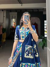 Load image into Gallery viewer, Firozi Rayon Printed Silk Lehenga Choli with Gota Patti &amp; Cowrie Detailing ClothsVilla