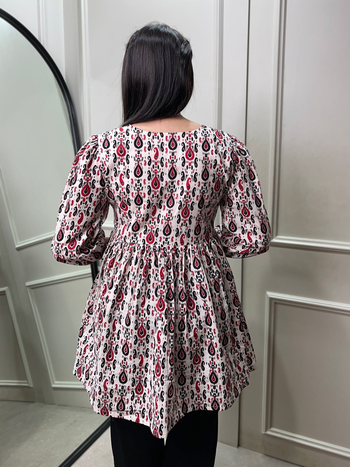 Women's White Printed Cotton Tunic ClothsVilla