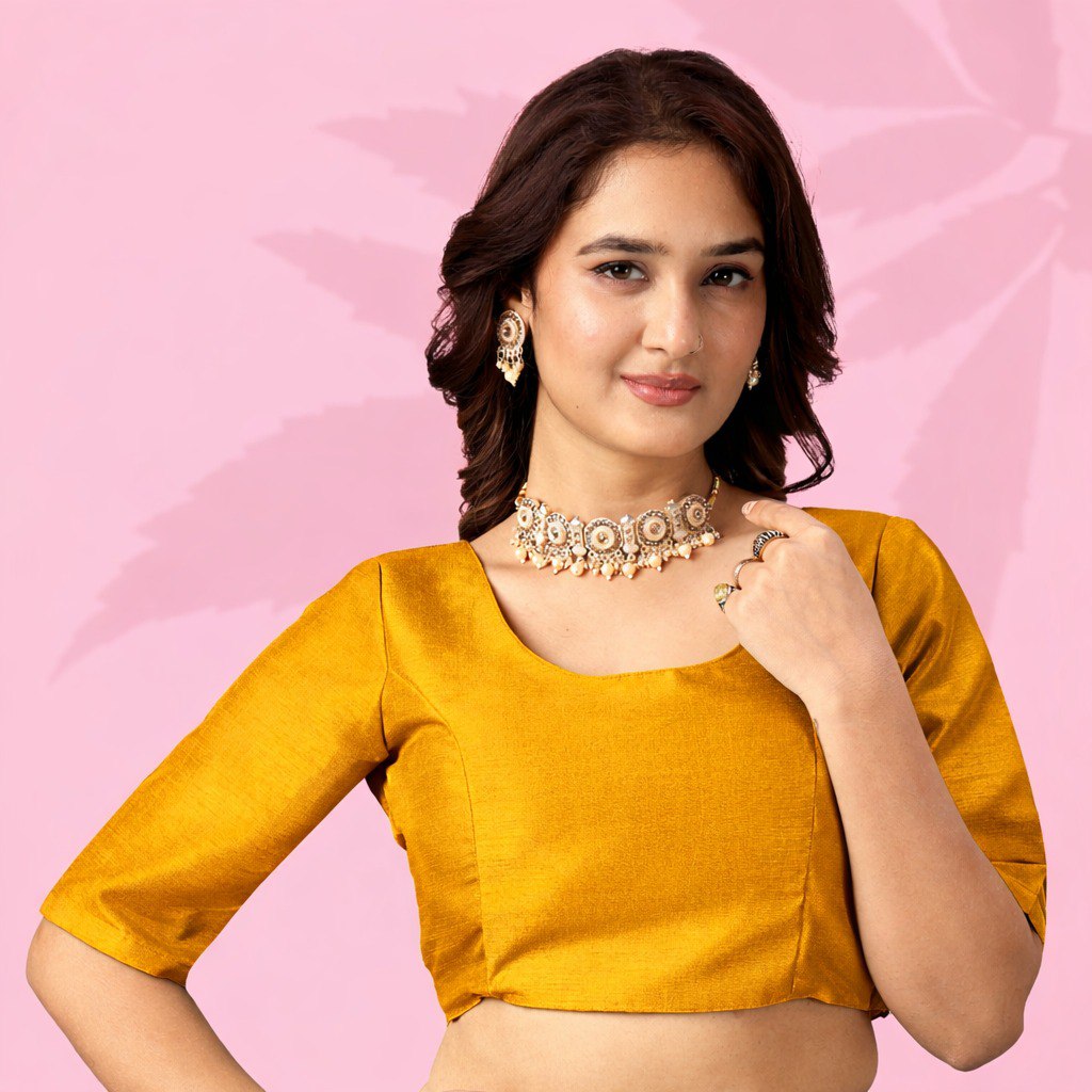 Yellow Art Silk Saree with Sequins Work ClothsVilla