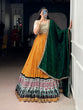 Load image into Gallery viewer, Yellow Bandhej &amp; Ajrakh Printed Lehenga Choli Set ClothsVilla