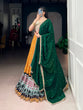 Load image into Gallery viewer, Yellow Bandhej &amp; Ajrakh Printed Lehenga Choli Set ClothsVilla