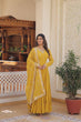 Load image into Gallery viewer, Yellow Captivating Unique Colored Faux Georgette Embroidered Gown with Sequined Dupatta ClothsVilla