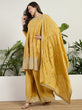 Load image into Gallery viewer, Yellow Chinon Embroidered Kurta Palazzo ClothsVilla