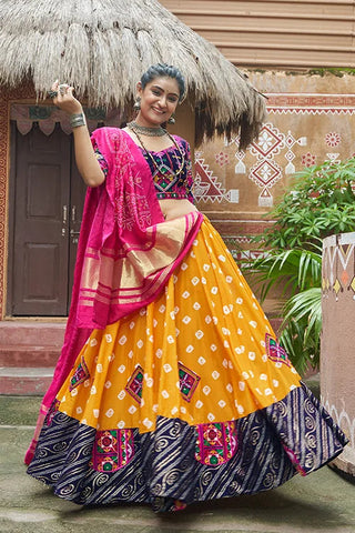 Beautiful Print with Yellow Chaniya Choli for Navratri Clothsvilla